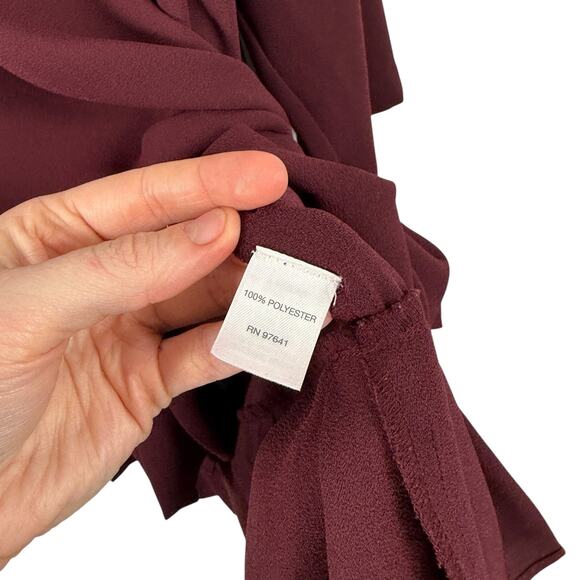 J Jill Maroon Red Peplum Pleated Blouse Office Business Capsole Womens XL Tall - Picture 4 of 6